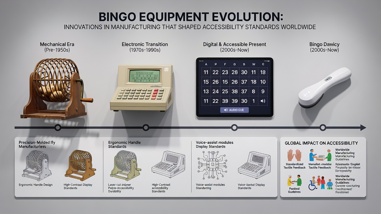 Modern electronic bingo consoles with large displays, audio output ports, and adjustable interfaces used in accessible gaming setups