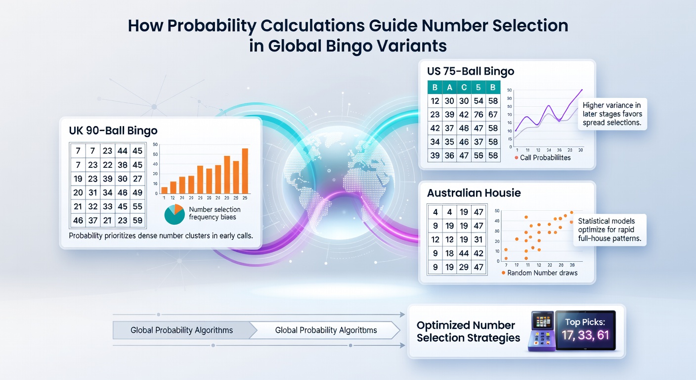Global bingo players reviewing probability charts during a tournament