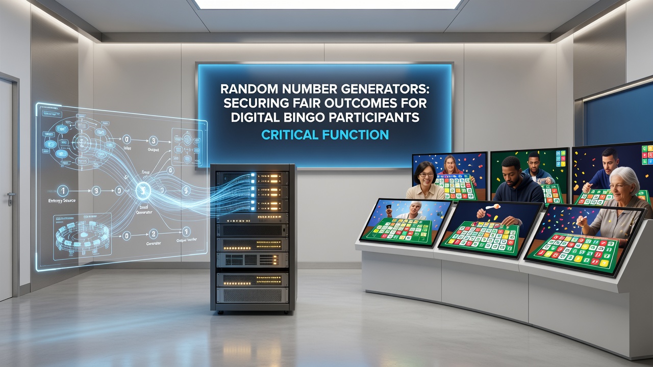 Secure server infrastructure supporting certified random number generation for online bingo operations